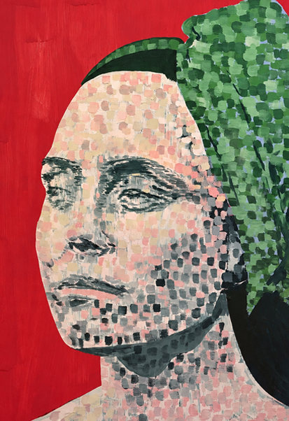 Finished painted portrait based on the reference photograph